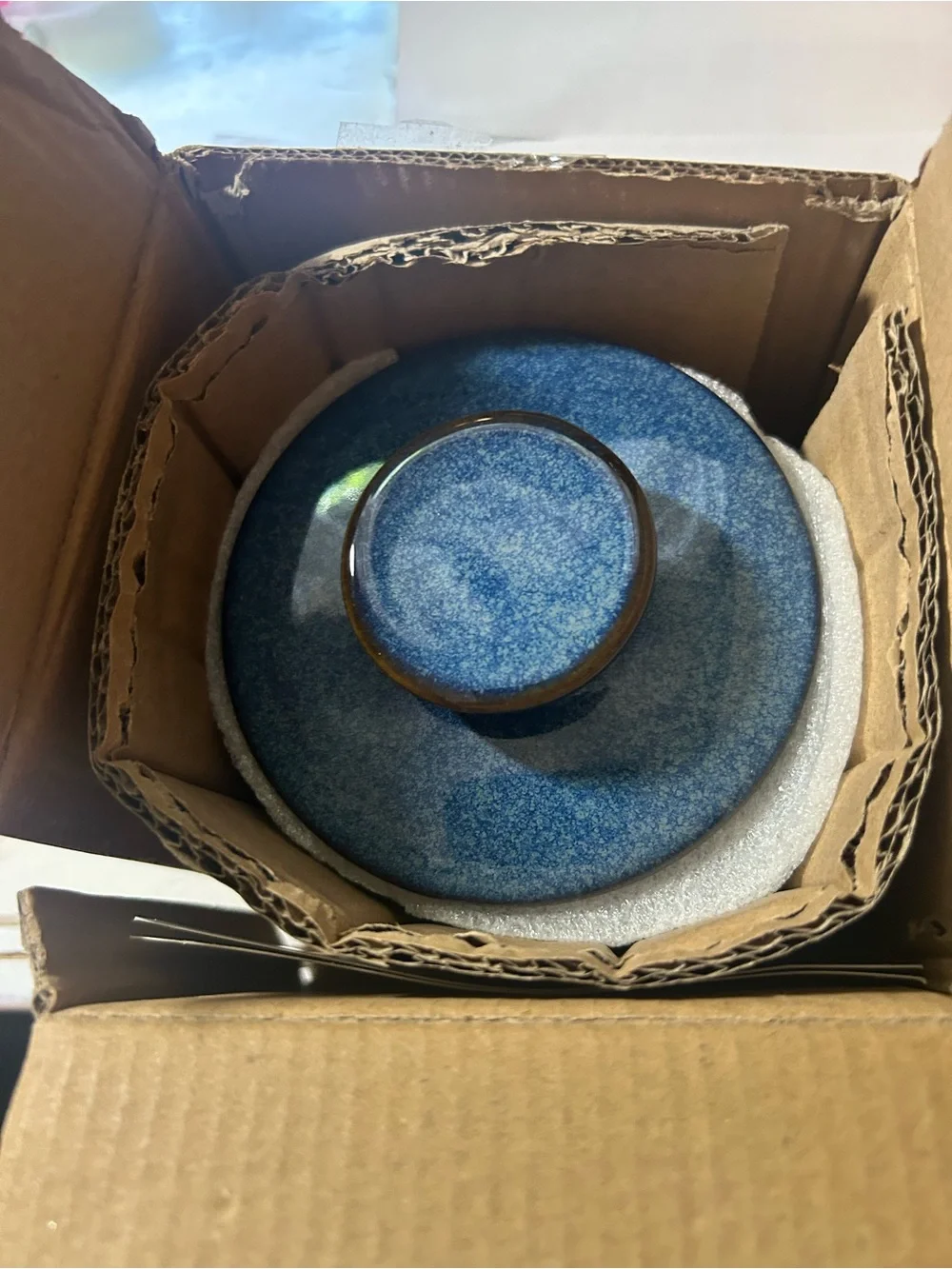 Xela butter bell.  Butter crock. Blue / Brown NEW